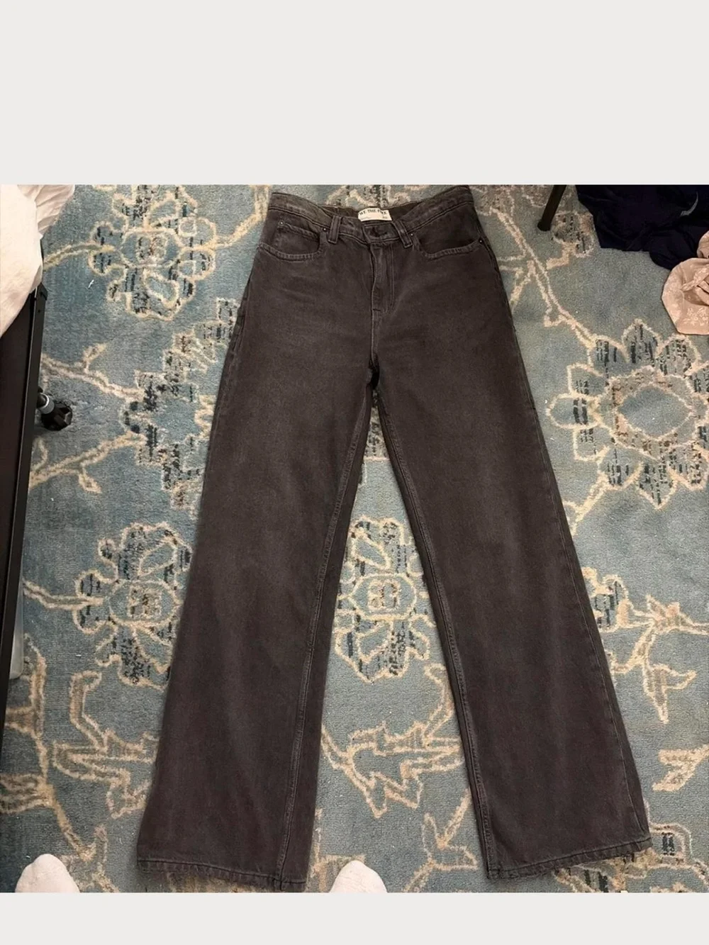 Free People Wide-Leg Flare Jeans in Washed Black